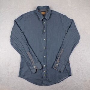 Boss Orange HUGO BOSS Men's long Sleeved striped dress shirt Size M Dark Blue